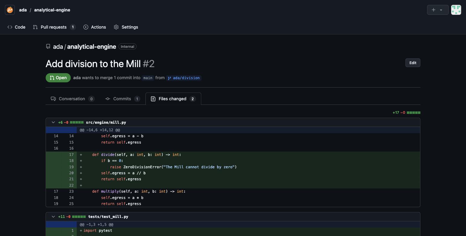 GitOrange files changed view with unified diffs