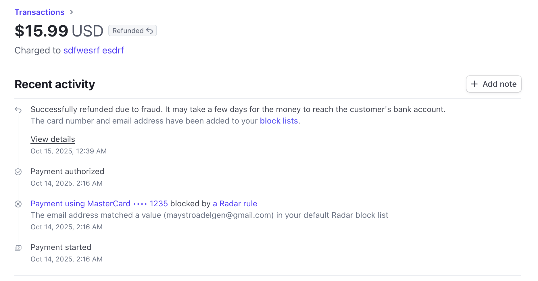 Fraud Evidence Sample